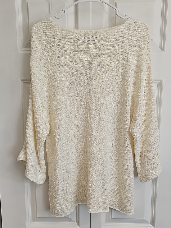 Dokotoo Sweaters - Light Cream Textured Boatneck Sweater - Women’s Relaxed Knit